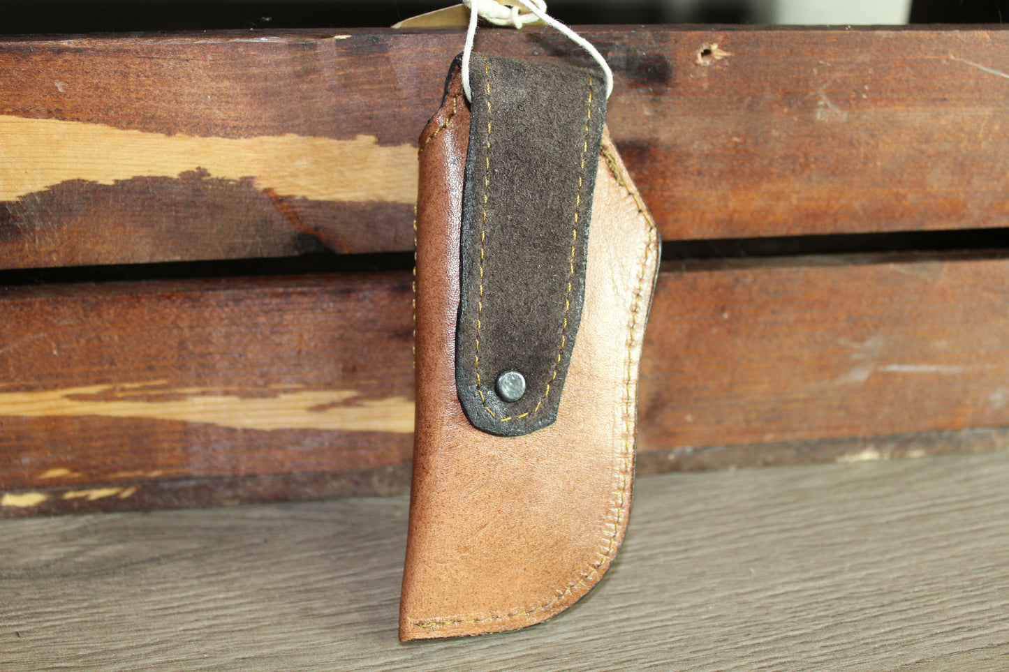 Brown Leather Sheath Hand Toodled Knife Holster, Funda de Navaja Cincelado