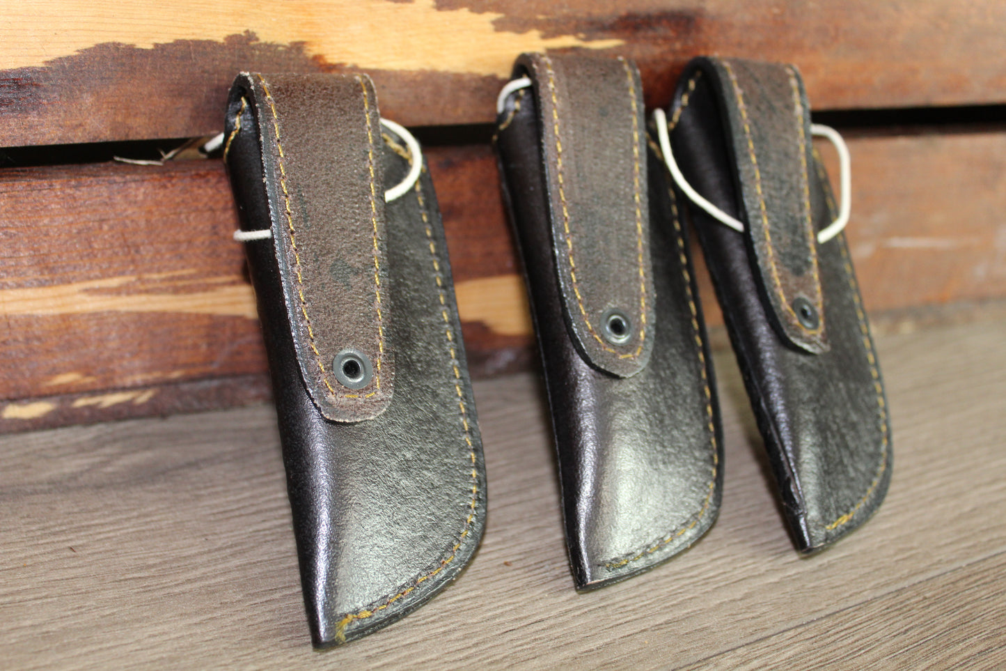 Black Leather Sheath Hand Toodled Knife Holster, Funda de Navaja Cincelado